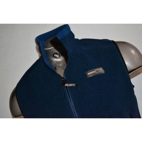 40661 REI Fleece Jacket Vest Polartec Blue Polyester Size Small Mens - Picture 1 of 8